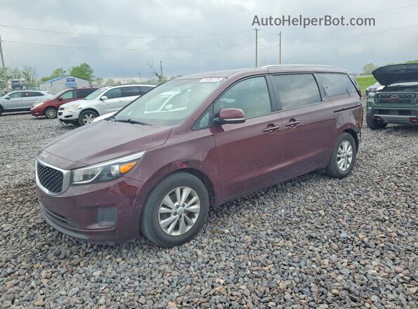 KNDMB5C1XH6319105 2017 KIA SEDONA Темно-бордовый Передняя левая четверть