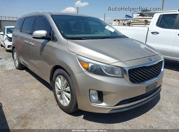 KNDMC5C17G6185035 2016 KIA SEDONA Золотой Передняя правая четверть