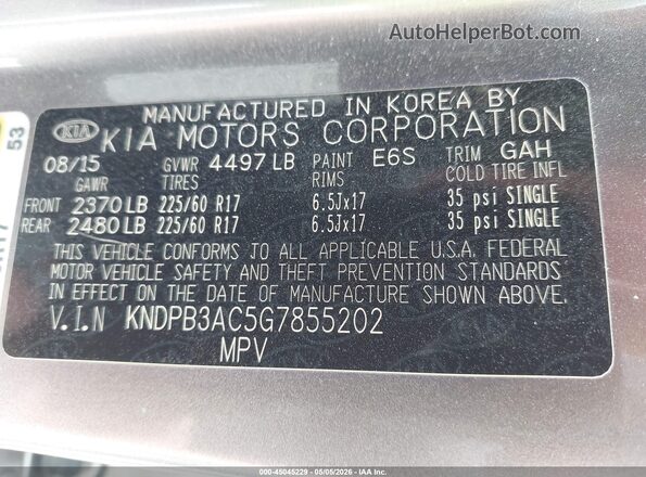 KNDPB3AC5G7855202 2016 KIA SPORTAGE Blue Widok komory silnika