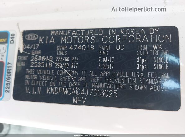 KNDPMCAC4J7313025 2018 KIA SPORTAGE Белый Вид подкапотного пространства