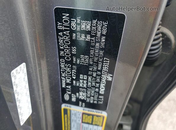 KNDPR3A68J7393117 2018 KIA SPORTAGE Серебряный Вид наклейки с VIN-кодом