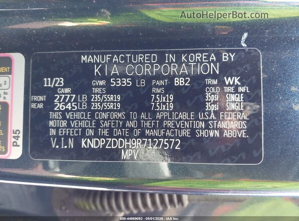 KNDPZDDH9R7127572 2024 KIA SPORTAGE PLUG-IN HYBRID Dark Blue Vista del compartimento del motor