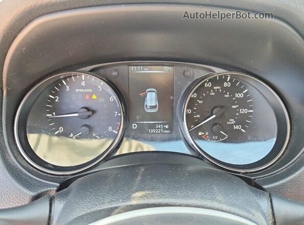 KNMAT2MT3HP540179 2017 NISSAN ROGUE Blue Widok zestawu wskaźników
