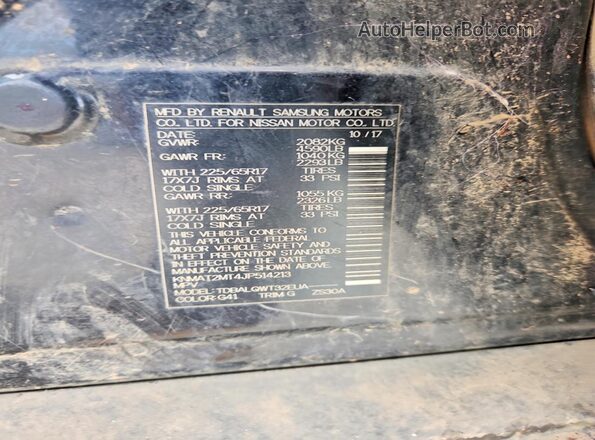 KNMAT2MT4JP514213 2018 NISSAN ROGUE Black Вид підкапотного простору