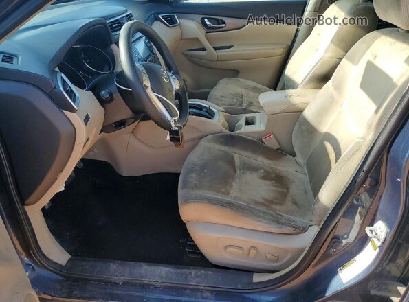 KNMAT2MTXGP726719 2016 NISSAN ROGUE Black Widok wnętrza z przodu