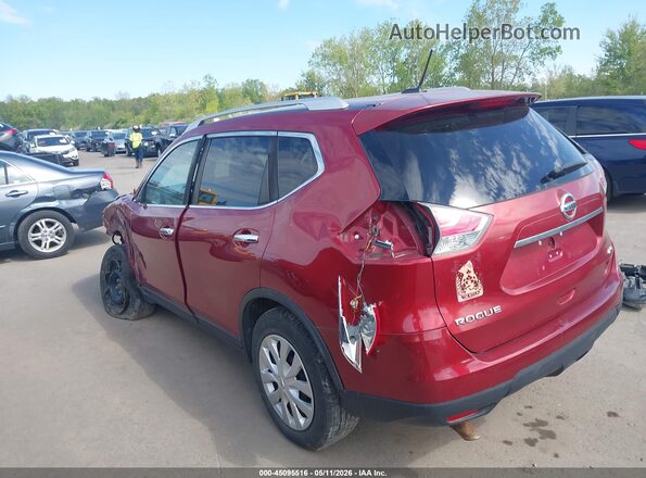 KNMAT2MV0GP722387 2016 NISSAN ROGUE Maroon Задня ліва чверть