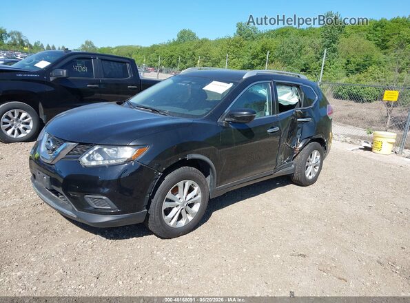 KNMAT2MV1GP707381 2016 NISSAN ROGUE Black წინა მარცხენა ხედი სამი მეოთხედიდან