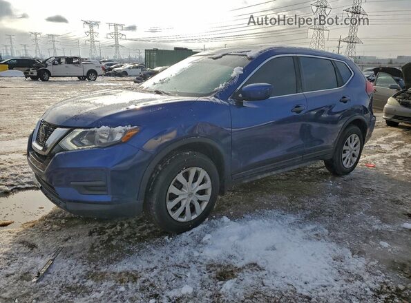 KNMAT2MV1JP517636 2018 NISSAN ROGUE Blue Передня ліва чверть