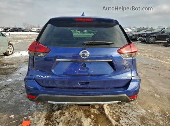 KNMAT2MV1JP517636 2018 NISSAN ROGUE Blue Вид ззаду