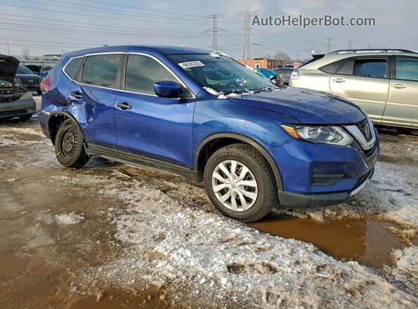 KNMAT2MV1JP517636 2018 NISSAN ROGUE Blue Передня права чверть