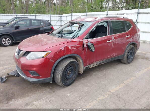 KNMAT2MV3GP602096 2016 NISSAN ROGUE Красный Передняя левая четверть