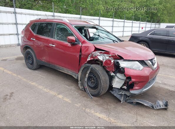 KNMAT2MV3GP602096 2016 NISSAN ROGUE Красный Передняя правая четверть