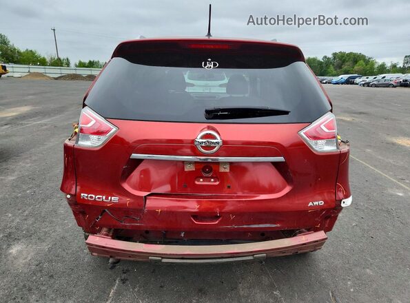 KNMAT2MV4GP667832 2016 NISSAN ROGUE Red Հետևի տեսք