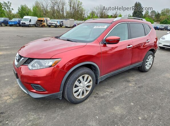 KNMAT2MV4GP667832 2016 NISSAN ROGUE Red Առջևի ձախ երեք քառորդ տեսարան
