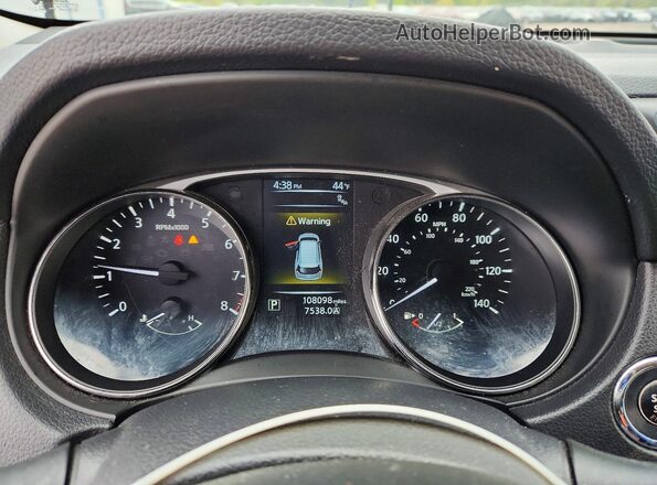 KNMAT2MV4GP669323 2016 NISSAN ROGUE Black Вид щитка приладів