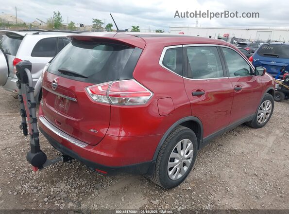 KNMAT2MV6GP664835 2016 NISSAN ROGUE Красный Задняя правая четверть