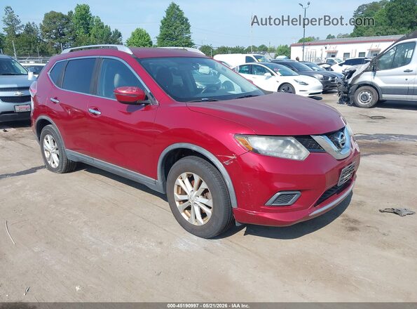 KNMAT2MV9GP665042 2016 NISSAN ROGUE Red Передня права чверть