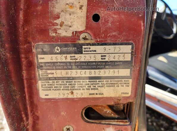 LH23C4B123791 1974 DODGE DART Brown Engine compartment view