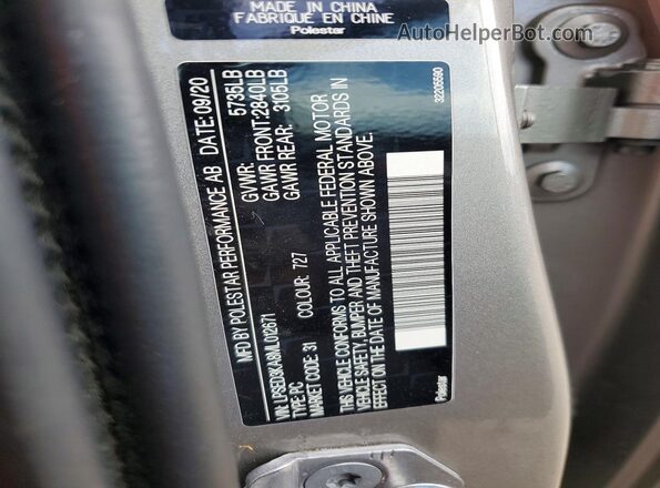 LPSED3KA8ML012671 2021 POLESTAR 2 Gray Vista del compartimento del motor