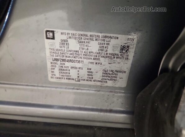 LRBFZME48RD073611 2024 BUICK ENVISION Серый Панорамный вид салона 360°