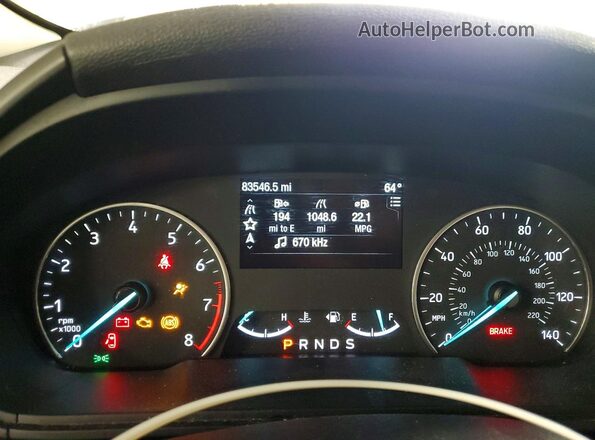 MAJ6P1WLXJC212794 2018 FORD ECOSPORT White ხელსაწყოთა პანელის ხედი