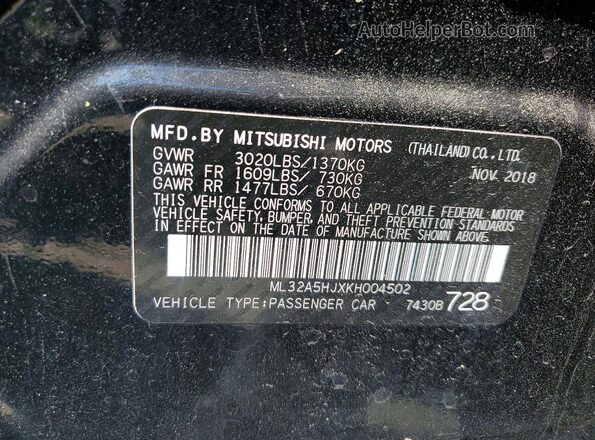 ML32A5HJXKH004502 2019 MITSUBISHI MIRAGE Черный Вид подкапотного пространства