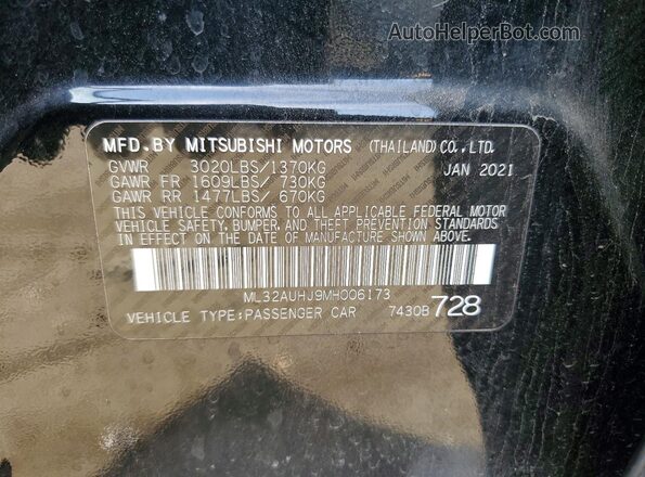 ML32AUHJ9MH006173 2021 MITSUBISHI MIRAGE Черный Вид подкапотного пространства