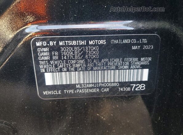 ML32AWHJ1PH006880 2023 MITSUBISHI MIRAGE Black Widok wnętrza 360 stopni
