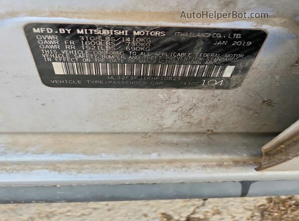 ML32F3FJ1KHF10523 2019 MITSUBISHI MIRAGE Серебряный Вид подкапотного пространства