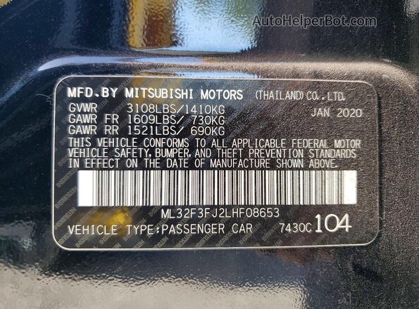 ML32F3FJ2LHF08653 2020 MITSUBISHI MIRAGE Черный Вид подкапотного пространства