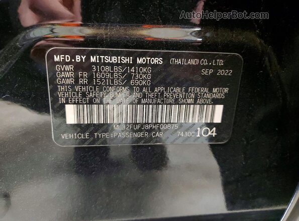 ML32FUFJ8PHF00875 2023 MITSUBISHI MIRAGE Черный Вид подкапотного пространства