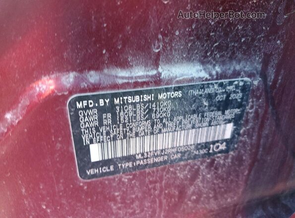 ML32FVFJ2RHF05028 2024 MITSUBISHI MIRAGE Red Widok komory silnika