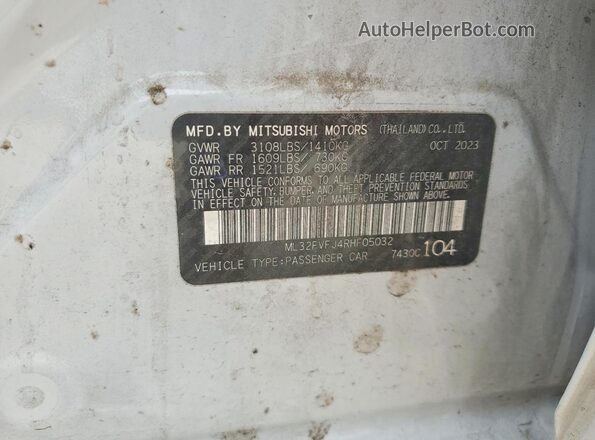 ML32FVFJ4RHF05032 2024 MITSUBISHI MIRAGE Серый Вид подкапотного пространства