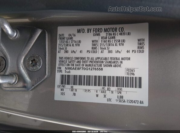 NM0AE8F70G1276558 2016 FORD TRANSIT CONNECT Tan Widok komory silnika
