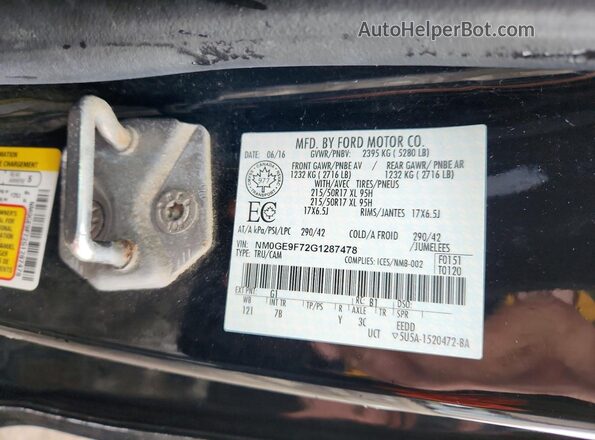 NM0GE9F72G1287478 2016 FORD TRANSIT Черный Вид наклейки с VIN-кодом