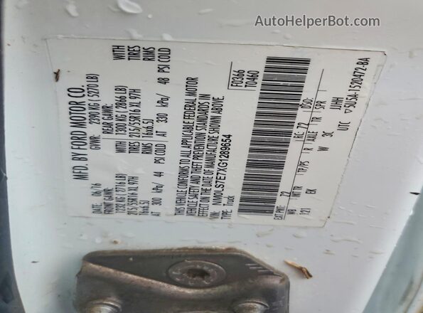 NM0LS7E7XG1289654 2016 FORD TRANSIT Белый Вид наклейки с VIN-кодом