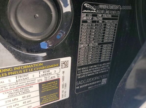 SADCJ2EX0PA713601 2023 JAGUAR F-PACE Черный Вид подкапотного пространства