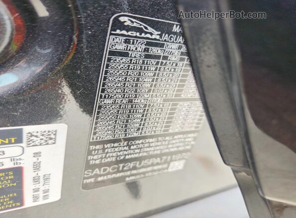 SADCT2FU5PA711972 2023 JAGUAR F-PACE Серый Вид подкапотного пространства
