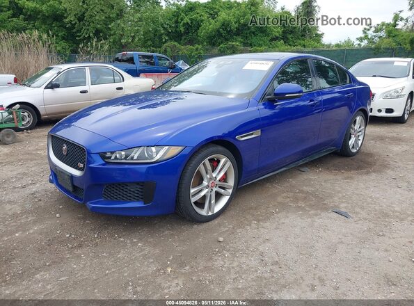 SAJAM4FV1JCP16992 2018 JAGUAR XF Blue წინა მარცხენა ხედი სამი მეოთხედიდან