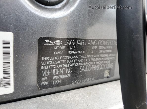 SAJBD4BV8GCY10046 2016 JAGUAR XF Gray Շարժիչի բաժամունքի տեսք