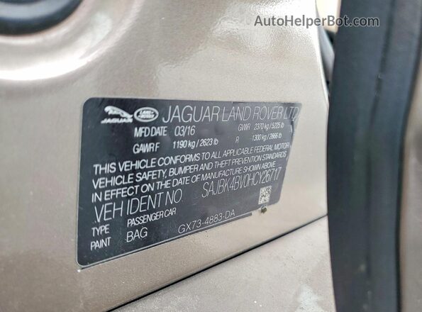 SAJBK4BV0HCY26717 2017 JAGUAR XF Tan Widok komory silnika