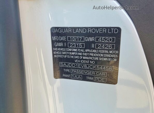 SAJDD1EV8JCK54458 2018 JAGUAR F-TYPE Черный Вид подкапотного пространства