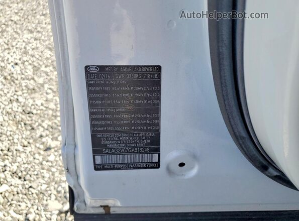SALAG2V67GA818248 2016 LAND ROVER LR4 White Widok komory silnika