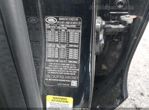 SALCK2FX0LH853987 2020 LAND ROVER DISCOVERY SPORT Черный Вид подкапотного пространства