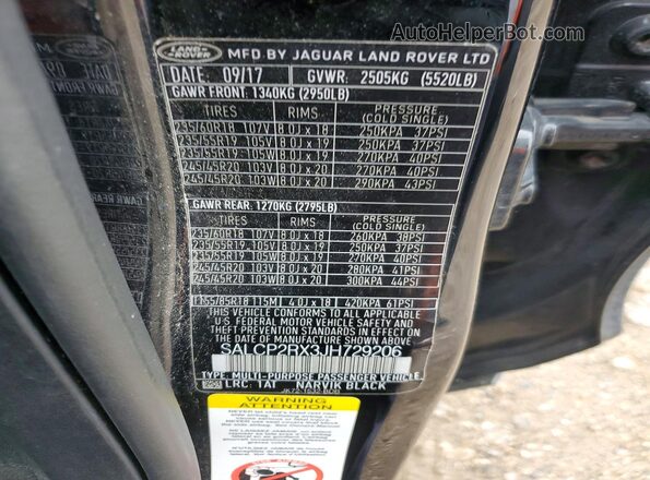 SALCP2RX3JH729206 2018 LAND ROVER DISCOVERY Черный Вид подкапотного пространства