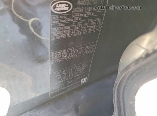 SALE2FEUXP2164183 2023 LAND ROVER DEFENDER Угольный Вид наклейки с VIN-кодом