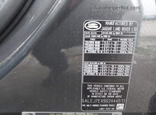 SALEJ7EX9S2444513 2025 LAND ROVER DEFENDER Серый Вид подкапотного пространства