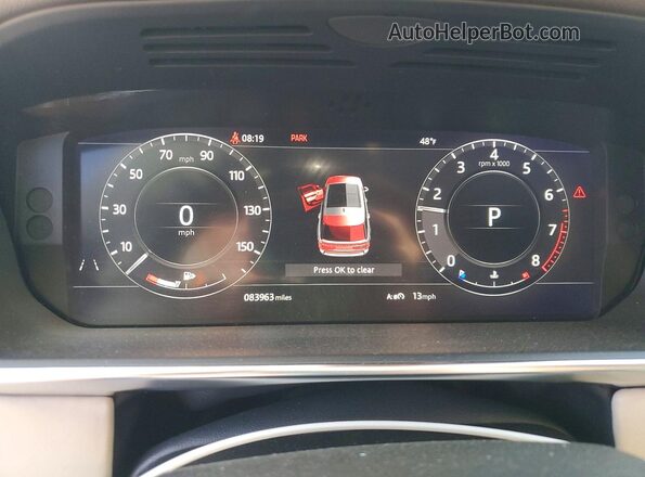SALGS2SV1JA384808 2018 LAND ROVER RANGE Серебряный Вид щитка приборов