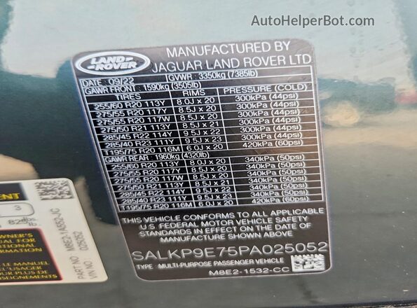 SALKP9E75PA025052 2023 LAND ROVER RANGE Зеленый Вид подкапотного пространства