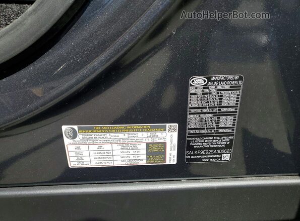 SALKP9E92SA302623 2025 LAND ROVER RANGE Черный Панорамный вид салона 360°